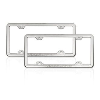 OMAC® - Chrome License Plate Frame Set with Maryland Logo