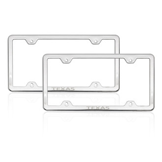 OMAC® - Chrome License Plate Frame Set with Texas Logo