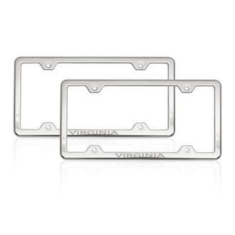 OMAC® - Chrome License Plate Frame Set with Virginia Logo