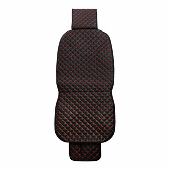 OMAC® - Black & Red Leather Breathable 1st Row Black & Red Seat Cover Pad