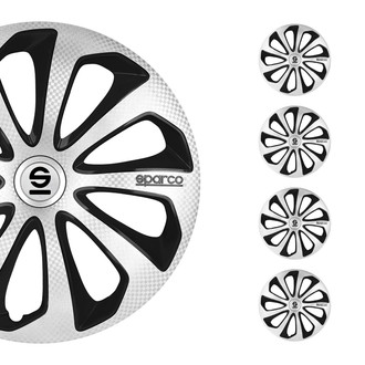 OMAC® - 14" Sparco Sicilia Silver Carbon Black Wheel Covers