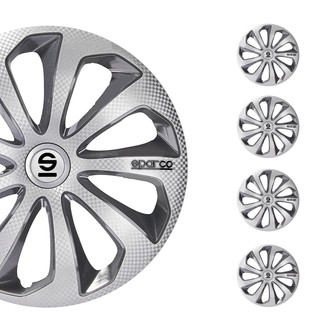 OMAC® - 14" Sparco Sicilia Silver Carbon Gray Wheel Covers