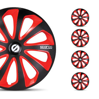 OMAC® - 16" Sparco Sicilia Black Red Carbon Wheel Covers