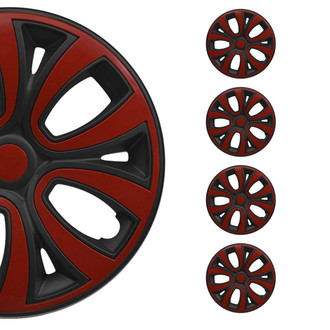 OMAC® - 15" Matt Red with Black Hub Caps Wheel Covers