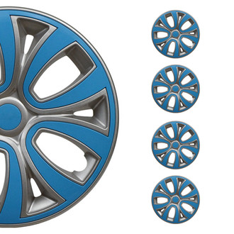 OMAC® - 16" Glossy Grey with Blue Insert Wheel Covers