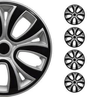 OMAC® - 16" Gray with Black Hub Caps Wheel Covers