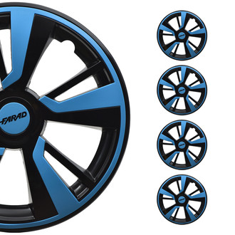 OMAC® - 15" Black with Blue Hub Caps Wheel Covers