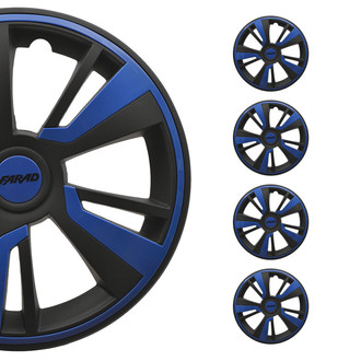 OMAC® - 14" Matt Black and Dark Blue Insert Wheel Covers