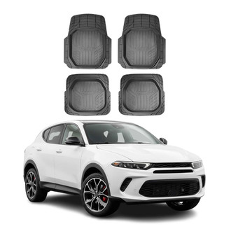 OMAC® - Basic Semi-Custom 1st, 2nd Row & Cargo Black Floor Mat and Cargo Liner Set