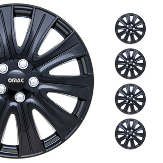OMAC® - 15" Gloss Black Silver Wheel Covers