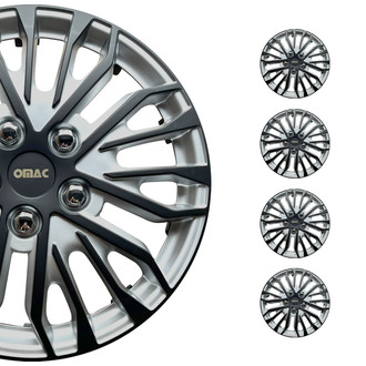 OMAC® - 15" Silver Matt Black Wheel Covers