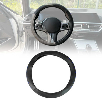 OMAC® - Anti-slip Breathable Leather Steering Wheel Cover, Blue Stitch