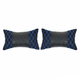 OMAC® - Car Seat Neck Pillow, Fabric Black and Blue