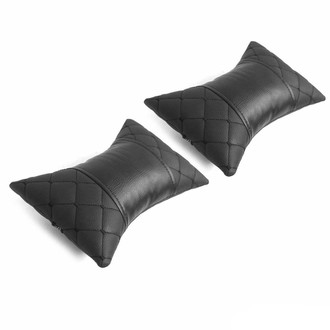 OMAC® - Car Seat Neck Pillow, Black PU Leather