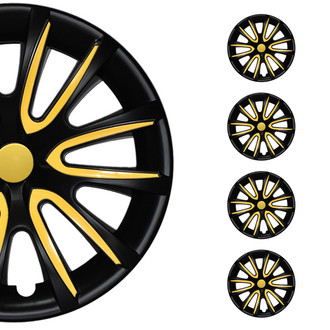 OMAC® - 14" Honda Black Matt Yellow Matte Wheel Covers