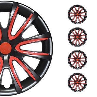 OMAC® - 16" Subaru Black Red Gloss Wheel Covers
