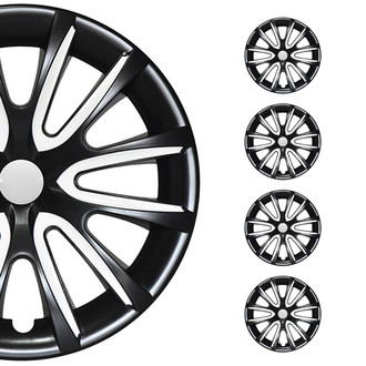 OMAC® - 16" Toyota Black White Gloss Wheel Covers