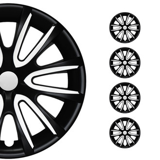 OMAC® - 15" Hyundai Black Matt White Matte Wheel Covers