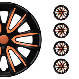 OMAC® - 16" Jeep Black Matt Orange Matte Wheel Covers