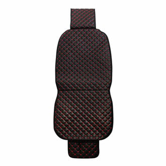 OMAC® - Black & Red Leather Breathable 1st Row Black & Red Seat Cover Pad