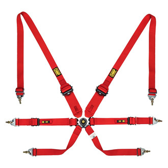 OMP® - 6-Point FIA 8853/2016 Saloon Safety Harness Sets, Red