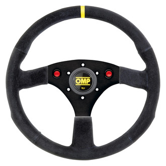 OMP® OD0-2042-A02-071 - 3-Spoke 320 ALU SP Series Racing Steering Wheel with Center Hole Perforation