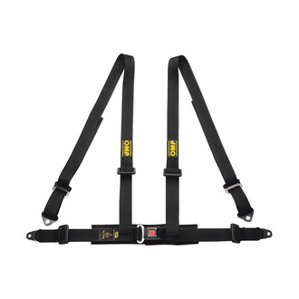 OMP® - 4-Point Road 4 Series Street Racing Harnesses Central Push Button, Bolt In, Black, 2"-2"