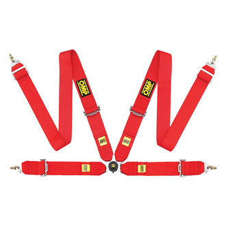 OMP® - 4-Point 801F Series Competition Harnesses, FIA 8854/98 (Crotch Strap Buckle, Snap On, 3"-3")
