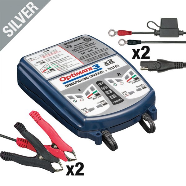 OptiMate® - OptiMATE 3 x 2™ 12 V Compact 7-Step Automatic Battery Charger and Tester with Maintainer