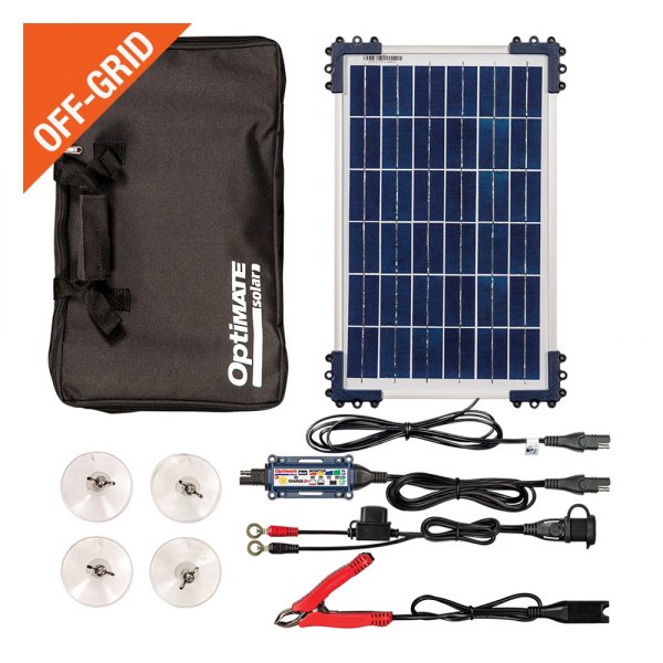 OptiMate® - Solar DUO™ 12 V/12.8 V Smart Sun Powered Charger and Maintainer Travel Kit with 10 W Solar Panel
