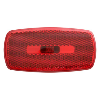 Optronics® MC32RBP - MC32 Series 4" Red Oblong Surface Mount Clearance Side Marker Light with Reflex