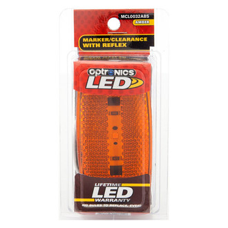 Optronics® - MCL0032 Series 4" Amber Oblong Surface Mount LED Clearance Side Marker Light