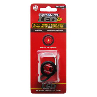 Optronics® - MCL12 Series 3/4" Red Round Grommet Mount LED Clearance Marker Lights