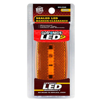 Optronics® - MCL32 Series Yellow Oblong Surface Mount LED Clearance Marker Lights