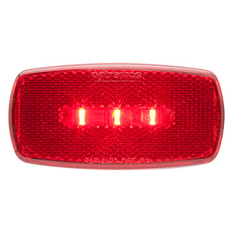 Optronics® - MCL32 Series 4" Red Oblong Surface Mount LED Clearance Side Marker Light with Reflex