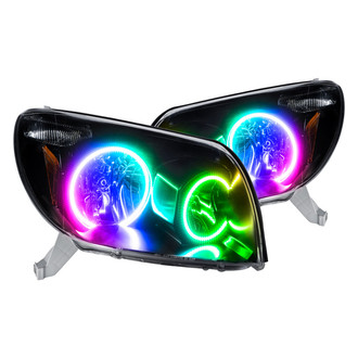 Oracle Lighting® - Black Crystal Headlights with ColorSHIFT-Simple SMD LED Halos Preinstalled