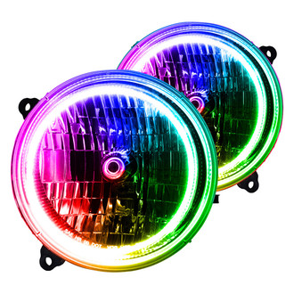 Oracle Lighting® - Chrome Crystal Headlights with ColorSHIFT-Simple SMD LED Halos Preinstalled