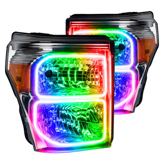 Oracle Lighting® - Chrome Crystal Headlights with ColorSHIFT-Simple SMD LED Halos Preinstalled