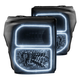 Oracle Lighting® - Black Crystal Headlights with White SMD LED Halos Preinstalled