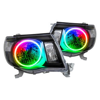 Oracle Lighting® - Black Crystal Headlights with ColorSHIFT SMD LED Halos Preinstalled