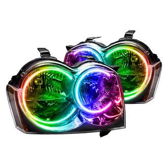 Oracle Lighting® - Chrome Crystal Headlights with ColorSHIFT 2.0 SMD LED Halos Preinstalled