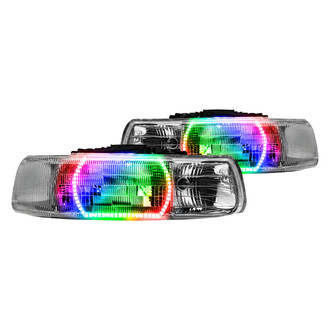 Oracle Lighting® - Chrome Crystal Headlights with ColorSHIFT 2.0 SMD LED Halos Preinstalled