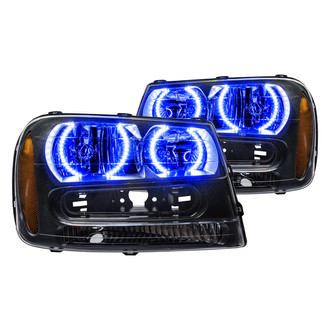 Oracle Lighting® - Black Crystal Headlights with Blue SMD LED Halos Preinstalled