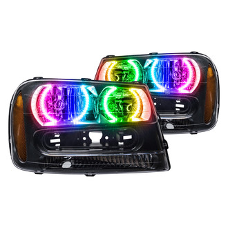 Oracle Lighting® - Black Crystal Headlights with ColorSHIFT-Simple SMD LED Halos Preinstalled
