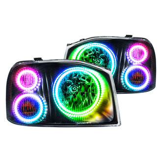 Oracle Lighting® - Black Crystal Headlights with ColorSHIFT 2.0 SMD LED Halos Preinstalled
