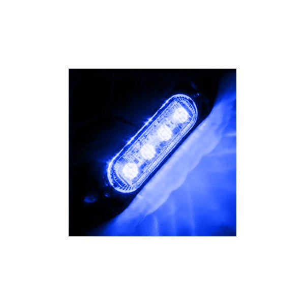 Oracle Lighting® - 4-LED Slim Bolt-On Mount Blue Strobe Light