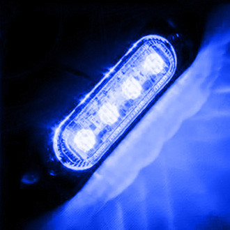 Oracle Lighting® - 4-LED Slim Bolt-On Mount Blue Strobe Light