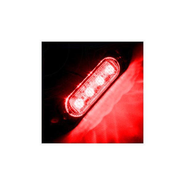 Oracle Lighting® - 4-LED Slim Bolt-On Mount Red Strobe Light