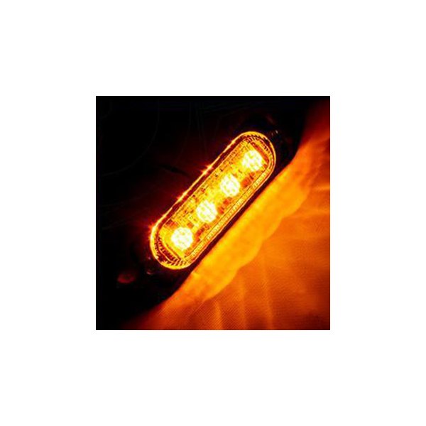 Oracle Lighting® - 4-LED Slim Bolt-On Mount Amber Strobe Light
