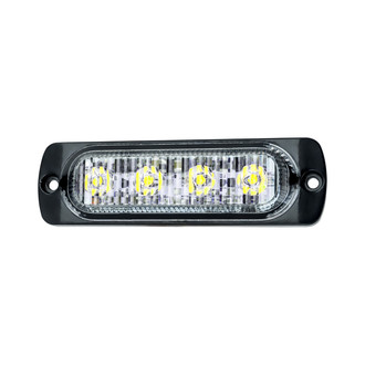 Oracle Lighting® - 4-LED Slim Bolt-On Mount Amber/White Strobe Light